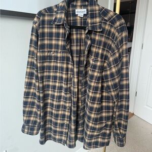 Carhartt Blue and Tan Checkered Flannel Shirt
